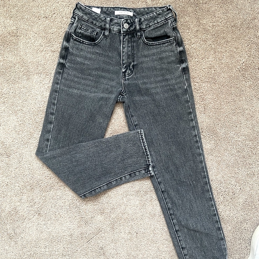 Grey Washed Pacsun Mom Jeans